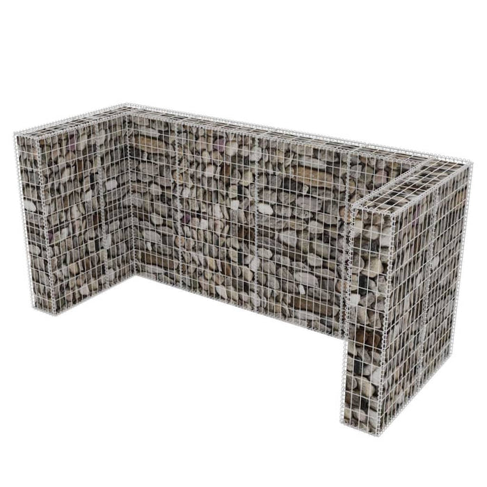 Gabion triplu îngrădire pubelă, oțel, 250 x 100 x 120 cm - WALTI WALTI