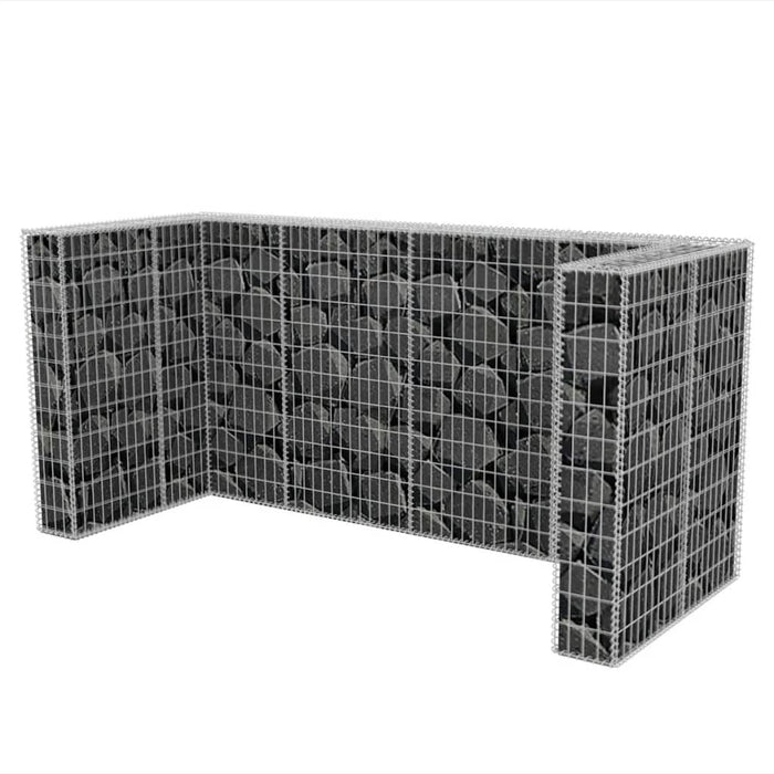 Gabion triplu îngrădire pubelă, oțel, 250 x 100 x 120 cm - WALTI WALTI