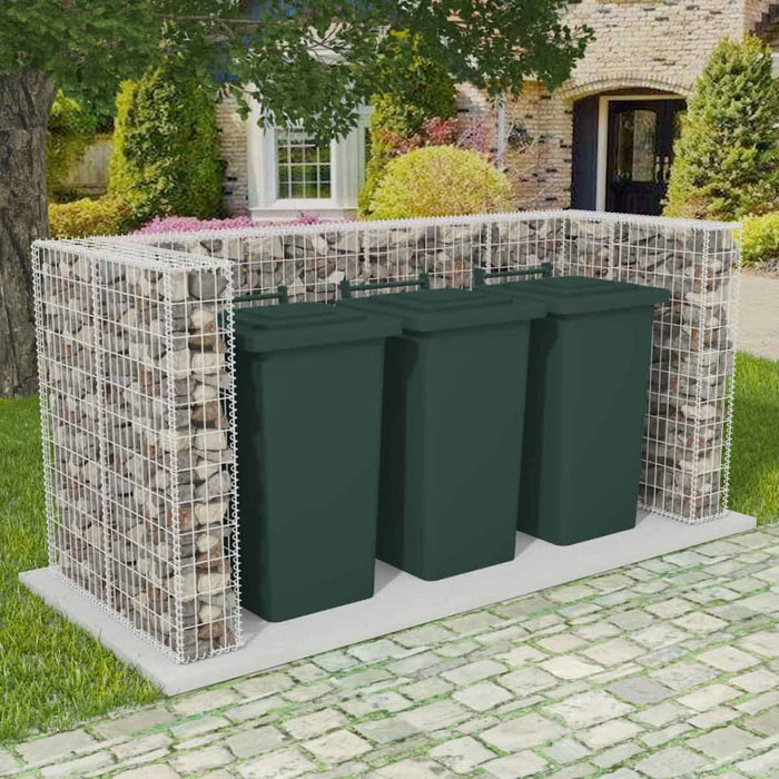 Gabion triplu îngrădire pubelă, oțel, 250 x 100 x 120 cm - WALTI WALTI