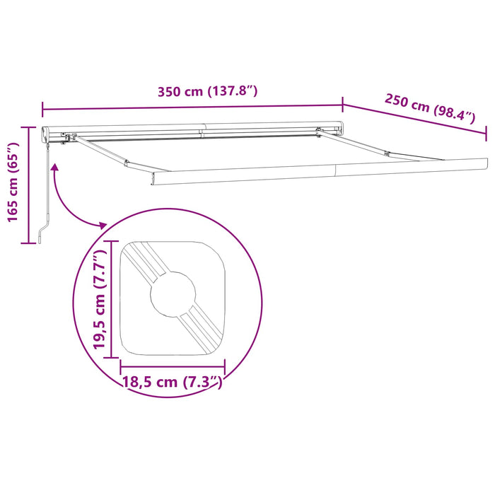 | Cortina Retractabilă | Manual Negru 400 × 300 cm Aluminiu - WALTI WALTI