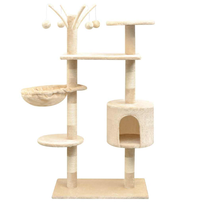 Ansamblu pisici, stâlpi cu funie de sisal, 125 cm, bej - WALTI WALTI