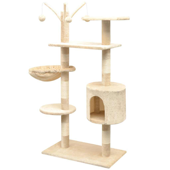 Ansamblu pisici, stâlpi cu funie de sisal, 125 cm, bej - WALTI WALTI