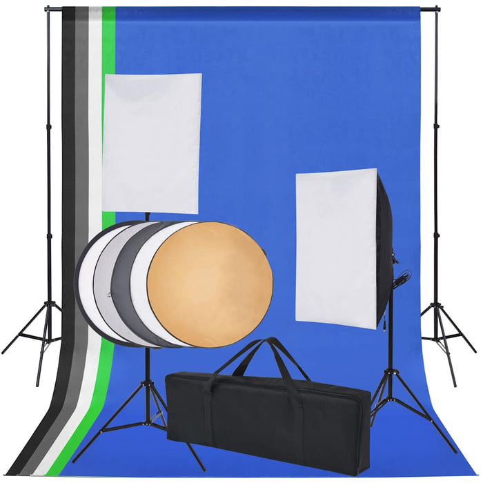 Kit studio foto: 5 fundaluri colorate și 2 softbox-uri - WALTI WALTI