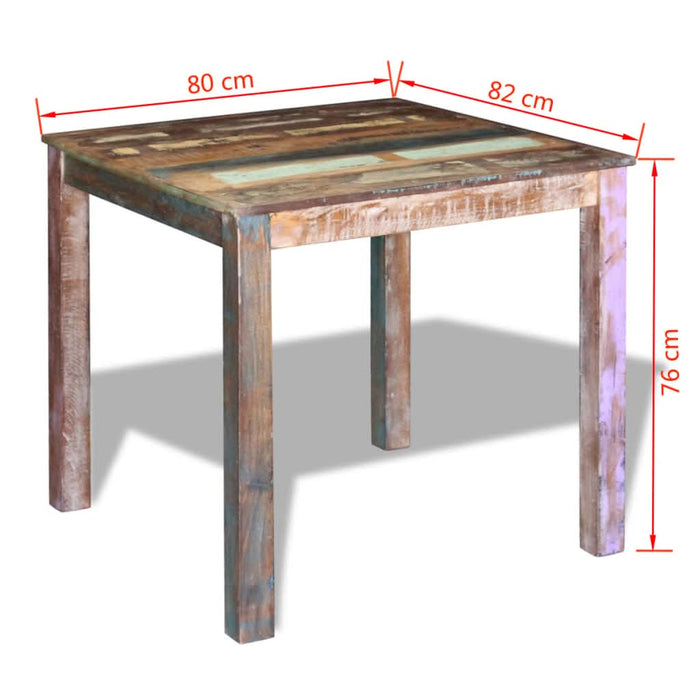 Masă de bucătărie, 80x82x76 cm, lemn masiv reciclat - WALTI WALTI