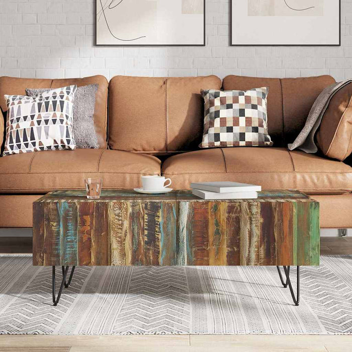 Măsuță de cafea, 100 x 50 x 38 cm, lemn masiv reciclat - WALTI WALTI