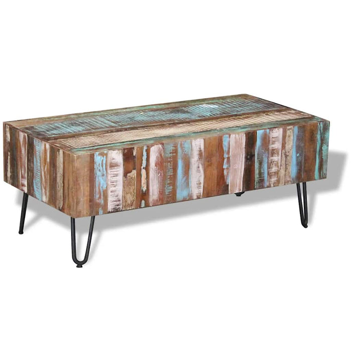 Măsuță de cafea, 100 x 50 x 38 cm, lemn masiv reciclat - WALTI WALTI