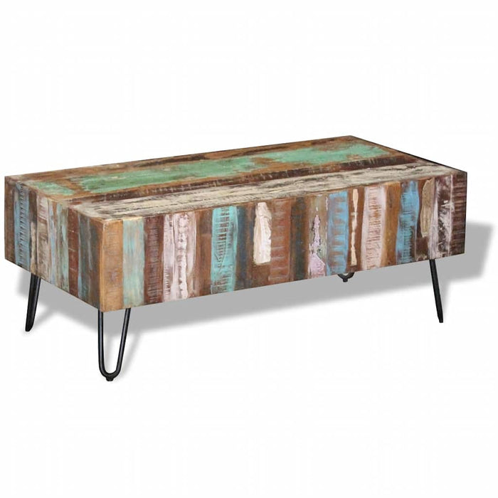 Măsuță de cafea, 100 x 50 x 38 cm, lemn masiv reciclat - WALTI WALTI