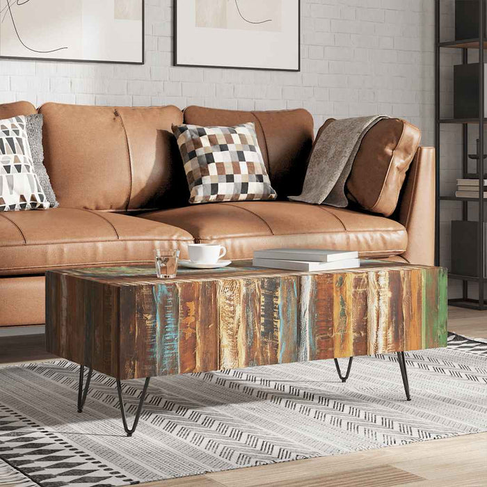 Măsuță de cafea, 100 x 50 x 38 cm, lemn masiv reciclat - WALTI WALTI