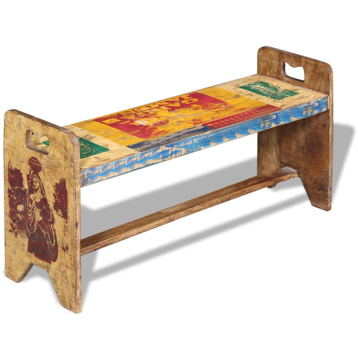 Banchetă Cola, 100 x 30 x 50 cm, lemn masiv reciclat - WALTI WALTI