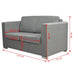Canapea cu 2 locuri, gri deschis, material textil - WALTI WALTI