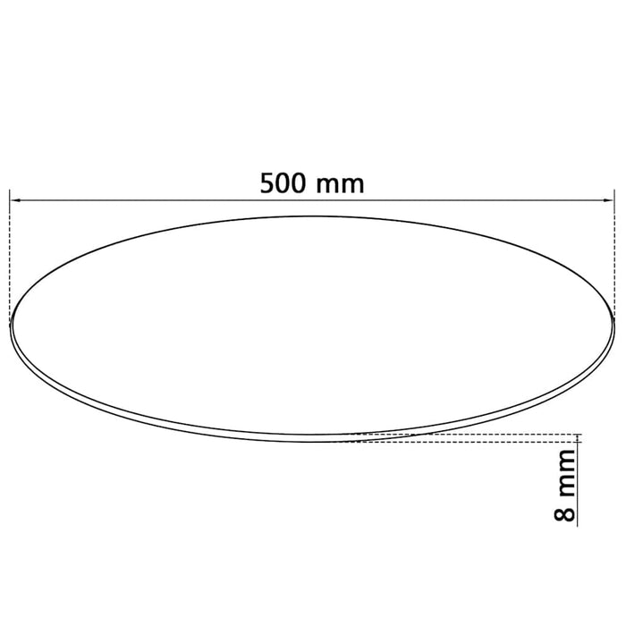 Blat masă din sticlă securizată, rotund, 500 mm - WALTI WALTI