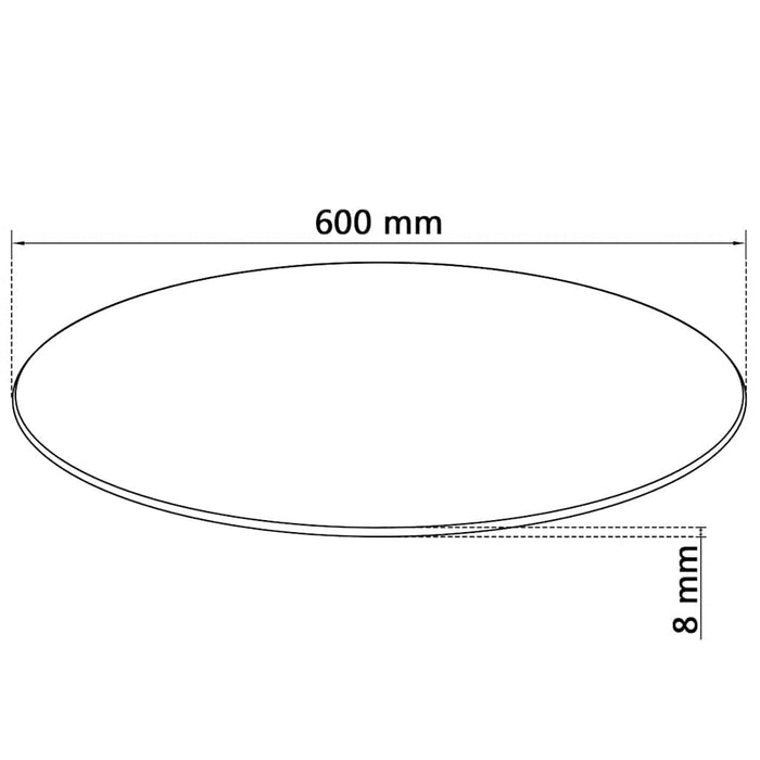 Blat masă din sticlă securizată, rotund, 600 mm - WALTI WALTI