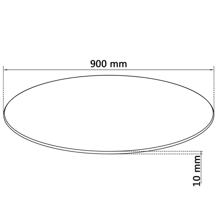Blat masă din sticlă securizată rotund 900 mm - WALTI WALTI