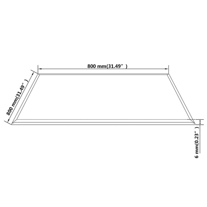 Blat de masă din sticlă securizată pătrat 800 x 800 mm - WALTI WALTI