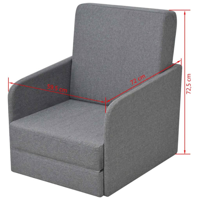 Fotoliu pat extensibil, gri deschis, material textil - WALTI WALTI