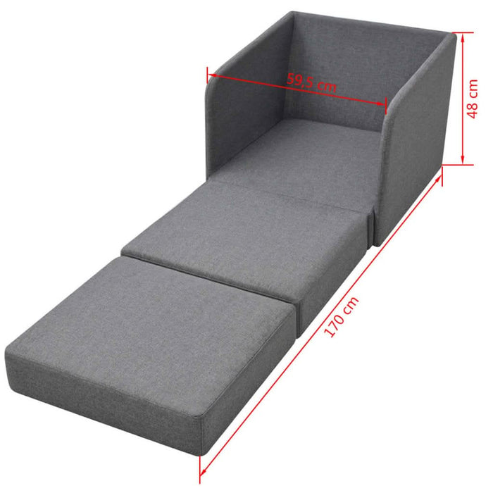 Fotoliu pat extensibil, gri deschis, material textil - WALTI WALTI