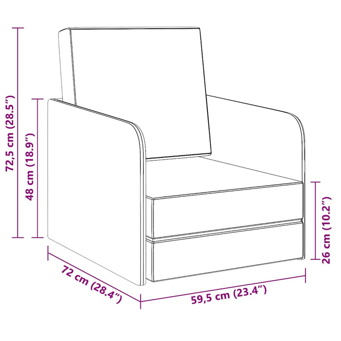 Fotoliu pat extensibil, gri deschis, material textil - WALTI WALTI
