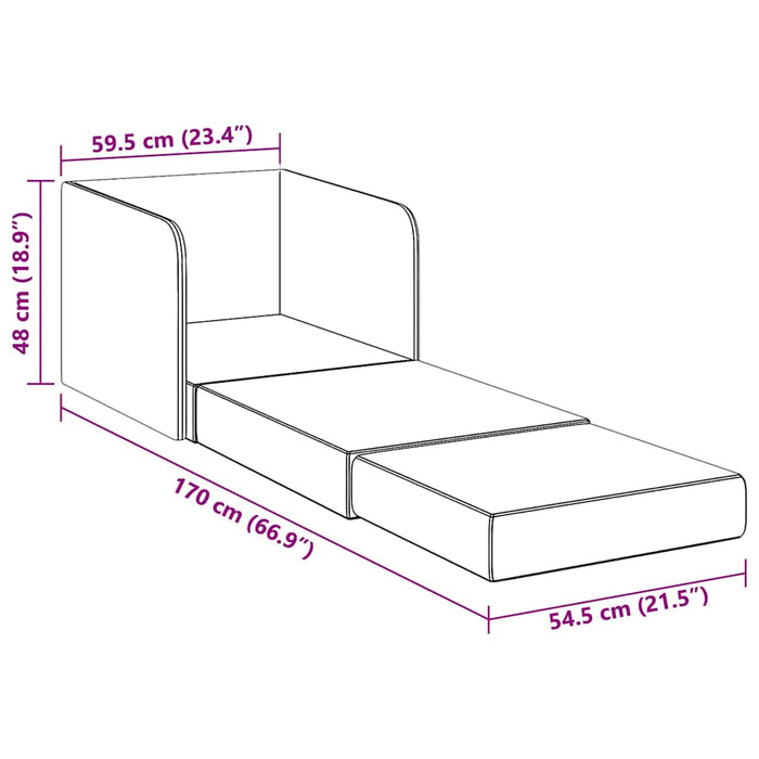 Fotoliu pat extensibil, gri deschis, material textil - WALTI WALTI