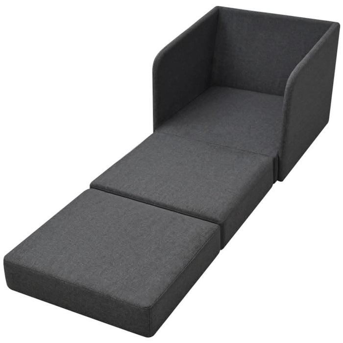 Fotoliu pat extensibil, gri închis, material textil - WALTI WALTI