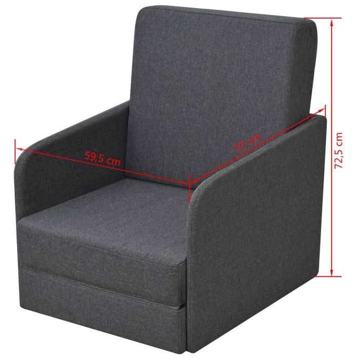 Fotoliu pat extensibil, gri închis, material textil - WALTI WALTI
