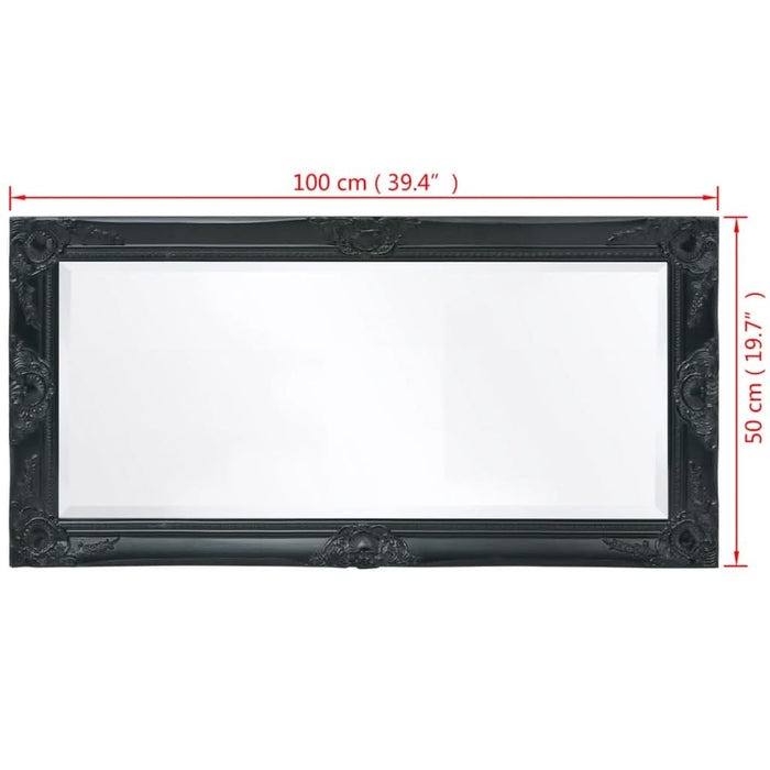Oglindă de perete în stil baroc, 100 x 50 cm, negru - WALTI WALTI