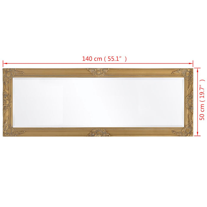 Oglindă verticală în stil baroc 140 x 50 cm auriu WALTI