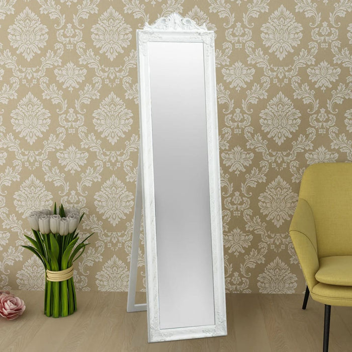 Oglindă în stil baroc independentă, alb, 160 x 40 cm - WALTI WALTI