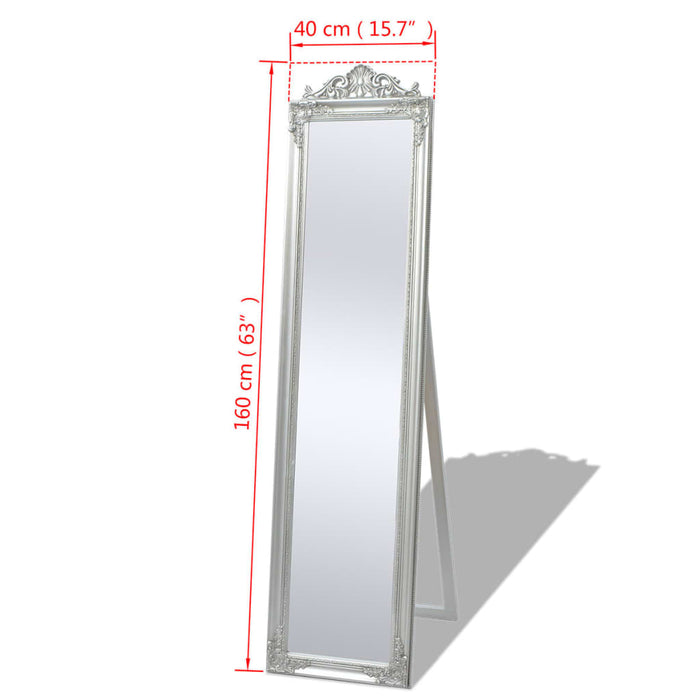Oglindă verticală în stil baroc 160 x 40 cm argintiu - WALTI WALTI