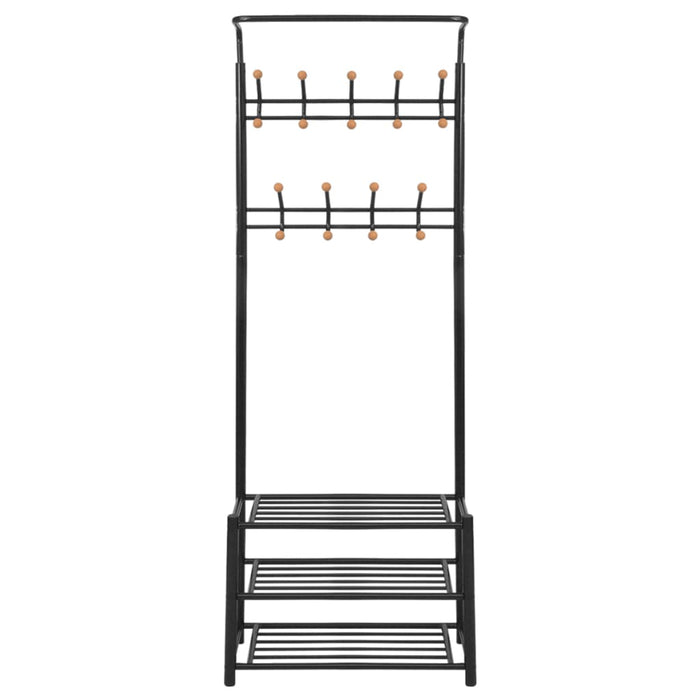 Cuier cu rafturi pentru pantofi, 68 x 32 x 182,5 cm, negru - WALTI WALTI