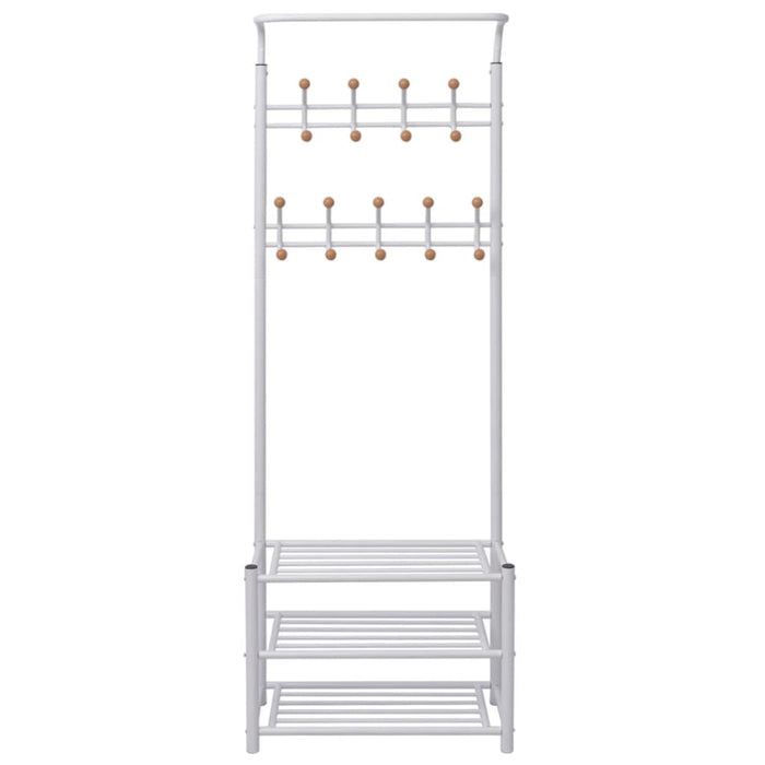 Cuier haine cu raft pentru pantofi, alb, 68 x 32 x 182,5 cm WALTI