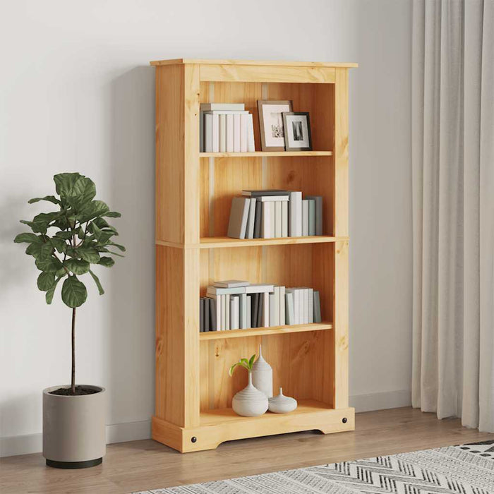 Bibliotecă 4 rafturi pin, stil mexican Corona 80x29x150 cm WALTI