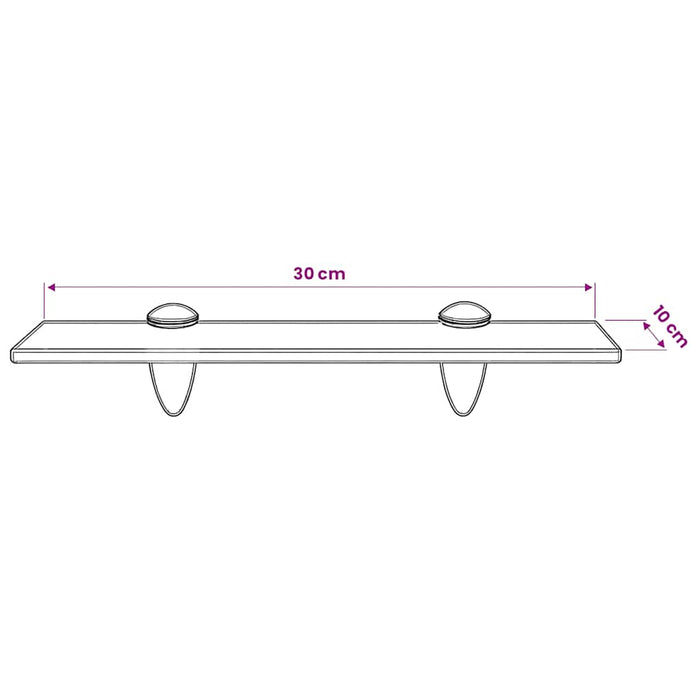 Raft suspendat din sticlă, 30 x 10 cm, 8 mm - WALTI WALTI