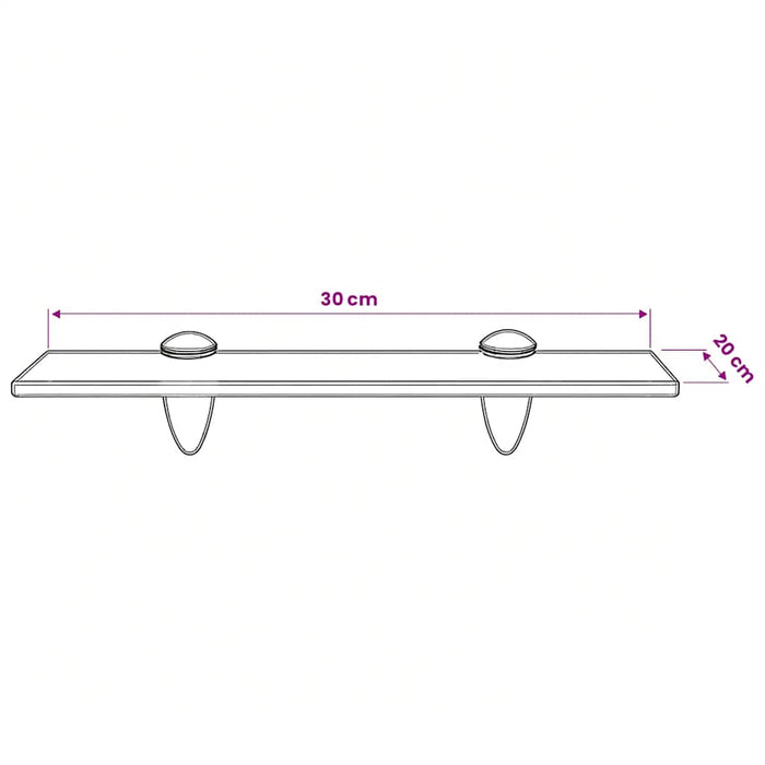Raft suspendat din sticlă, 30 x 20 cm, 8 mm - WALTI WALTI