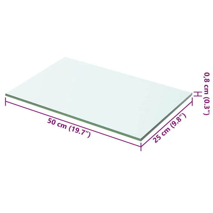 Raft din sticlă transparentă, 50 x 25 cm - WALTI WALTI