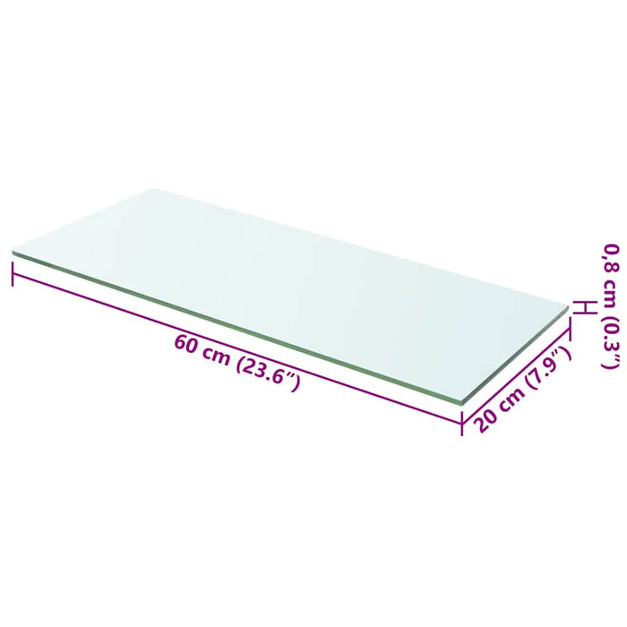 Raft din sticlă transparentă, 60 x 20 cm - WALTI WALTI