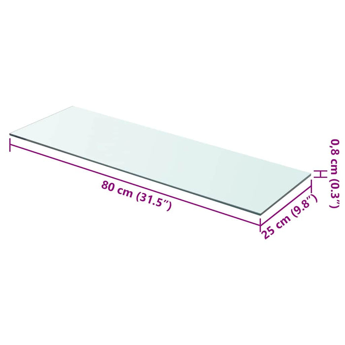 Raft din sticlă transparentă, 80 x 25 cm - WALTI WALTI