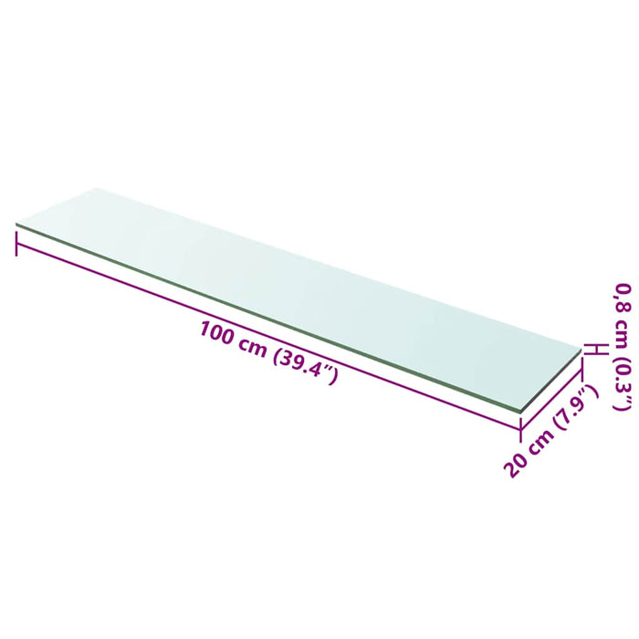 Raft din sticlă transparentă, 100 x 20 cm - WALTI WALTI