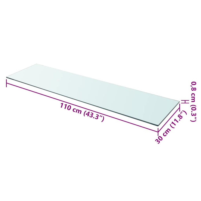 Raft din sticlă transparentă, 110 x 30 cm - WALTI WALTI