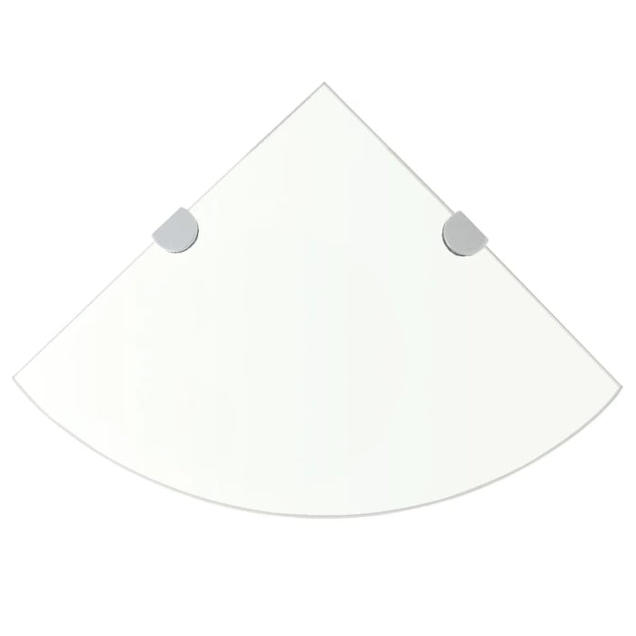 Raft de colț din sticlă transparentă cu suporți crom 25 x 25 cm - WALTI WALTI