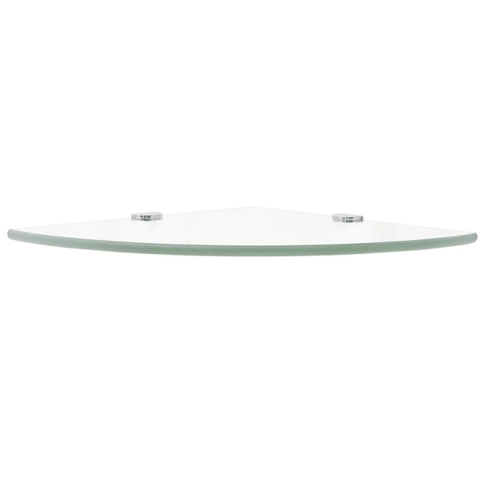 Raft de colț din sticlă transparentă cu suporți crom 25 x 25 cm - WALTI WALTI