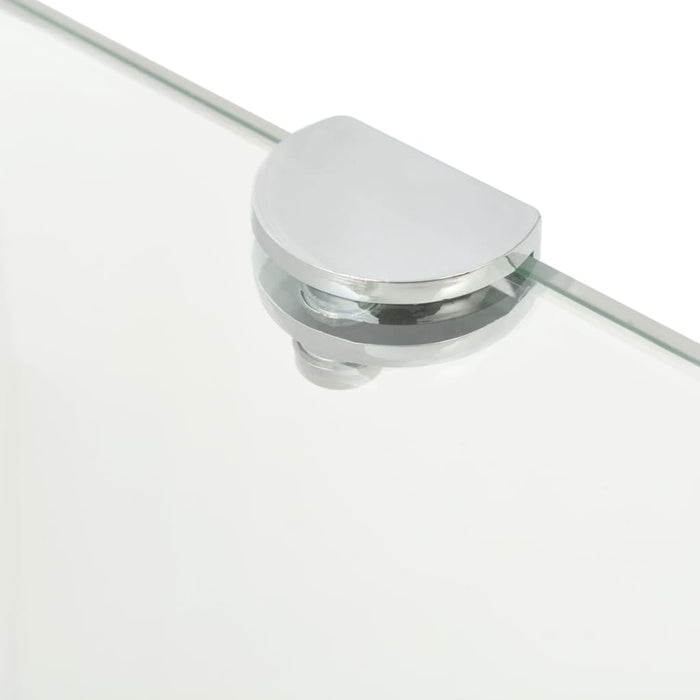 Raft de colț din sticlă transparentă cu suporți crom 25 x 25 cm - WALTI WALTI
