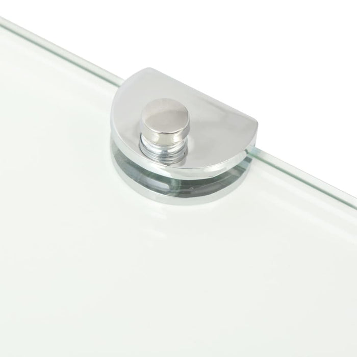 Raft de colț din sticlă transparentă cu suporți crom 25 x 25 cm - WALTI WALTI