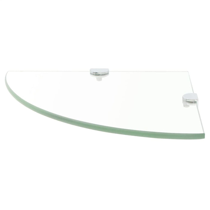 Raft de colț cu suporți de crom din sticlă transparentă 35 x 35 cm - WALTI WALTI