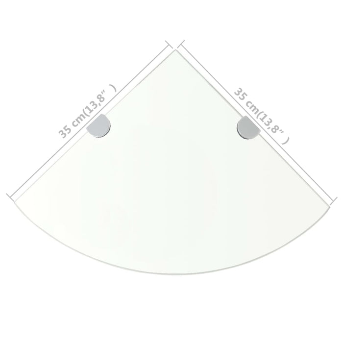 Raft de colț cu suporți de crom din sticlă transparentă 35 x 35 cm - WALTI WALTI