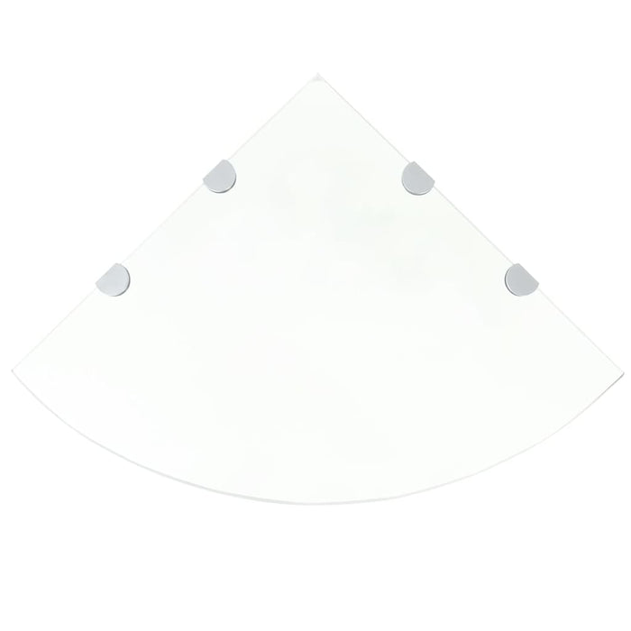 Raft de colț sticlă transparentă cu suporți de crom, 45 x 45 cm - WALTI WALTI