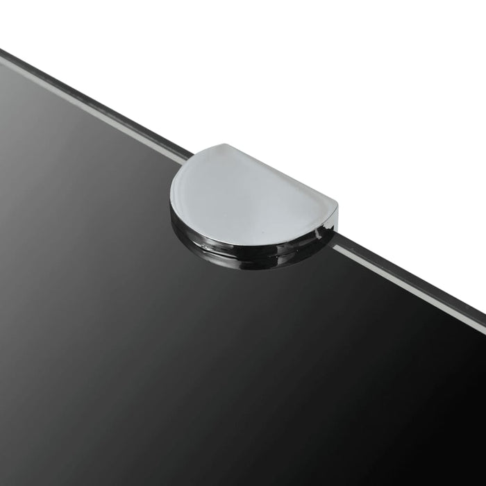 Raft de colț cu suporți de crom, sticlă, 45 x 45 cm, negru - WALTI WALTI