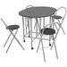 Set masă și scaune de bucătărie pliante MDF, negru, 5 piese - WALTI WALTI