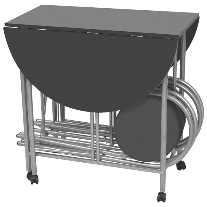 Set masă și scaune de bucătărie pliante MDF, negru, 5 piese - WALTI WALTI
