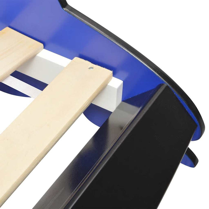 Pat copii mașină de curse, cu LED, 90 x 200 cm, albastru - WALTI WALTI