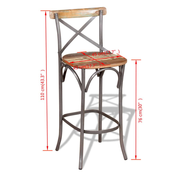 Scaun de bar, lemn masiv reciclat - WALTI WALTI